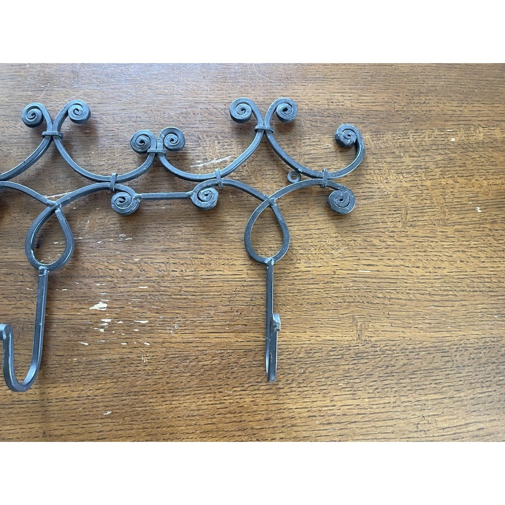 Iron Rod Wall Hanging Coat Rack 3 Hook Whimsical Boho - Picture 4 of 8